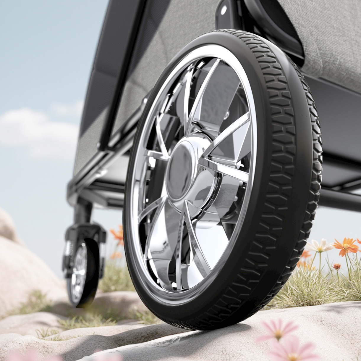 All-terrain PU wheels for smooth rides